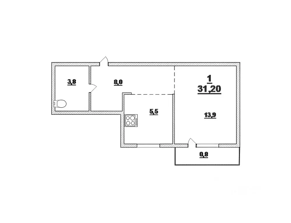 1-к кв. Калининградская область, Калининград ул. Горького, 209 (32.0 ... - Фото 2