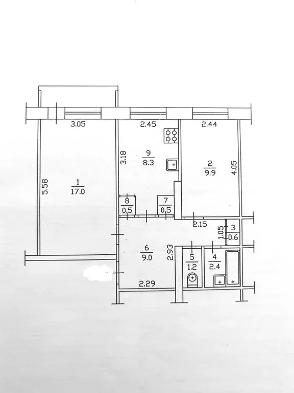 2-комнатная квартира: Якутск, улица Дзержинского, 8/2 (48.4 м) - Фото 1