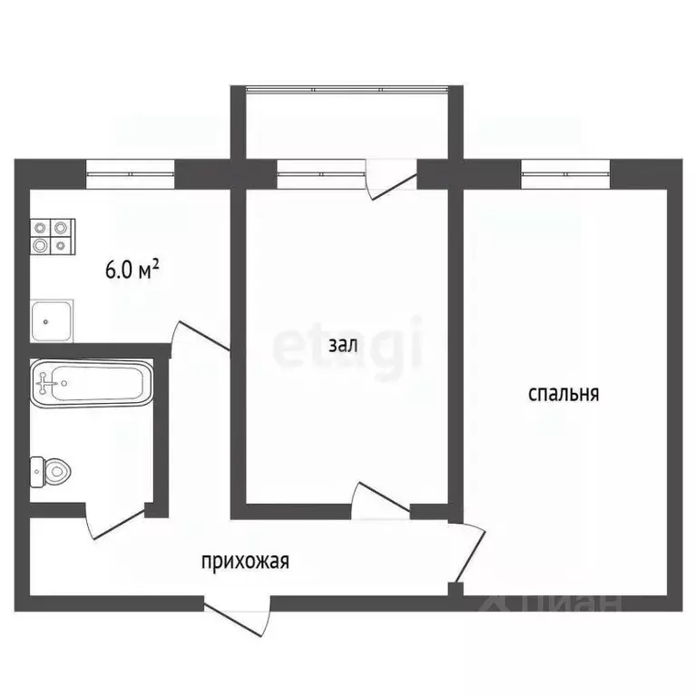 2-к кв. Белгородская область, Белгород просп. Богдана Хмельницкого, 48 ... - Фото 1