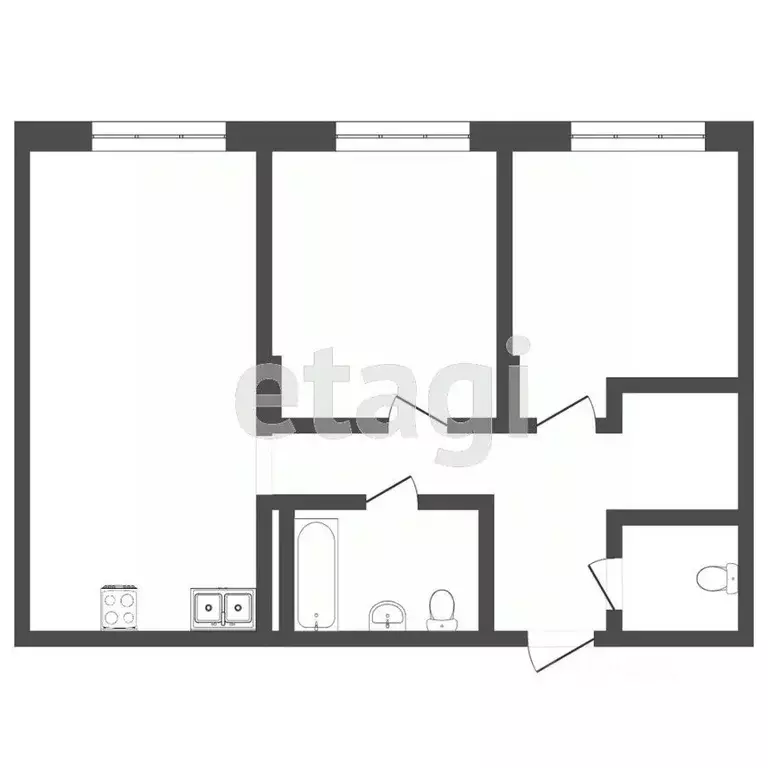 2-к кв. Тюменская область, Тюмень ул. Стройотрядовская, 6 (60.4 м) - Фото 2
