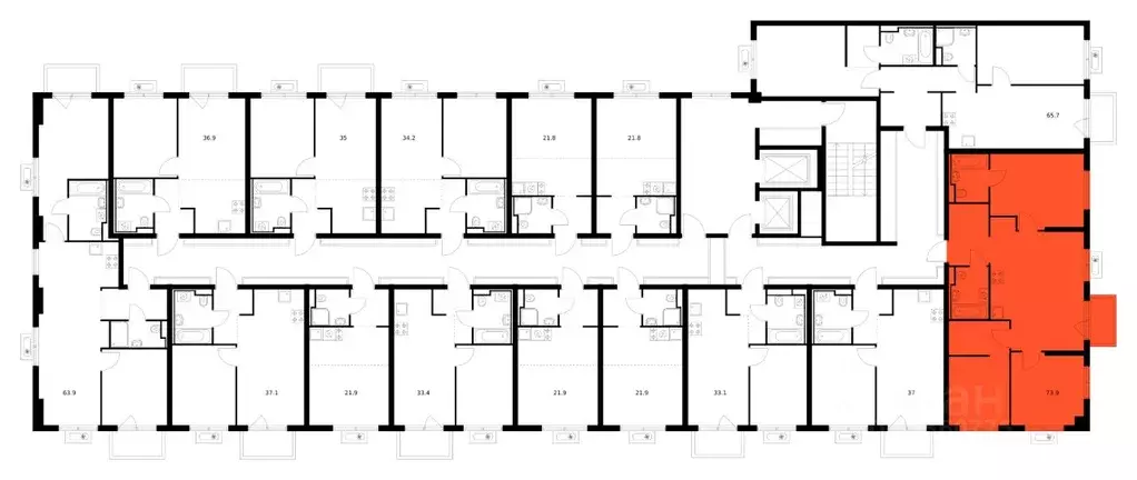 3-к кв. Ленинградская область, Всеволожский район, Заневское городское ... - Фото 2