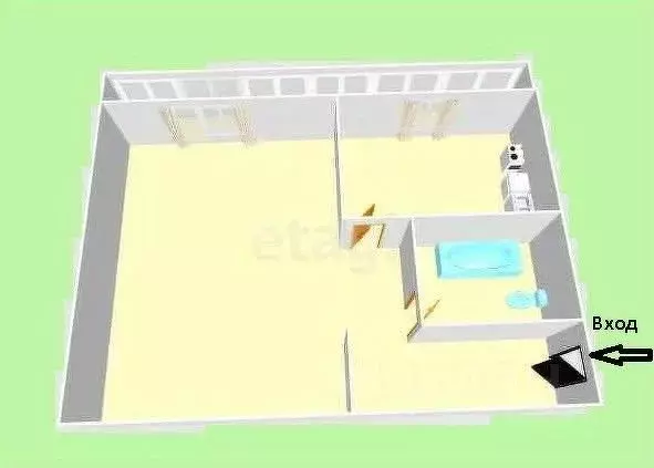 1-к кв. Сахалинская область, Южно-Сахалинск Ново-Александровск п/р, ... - Фото 2