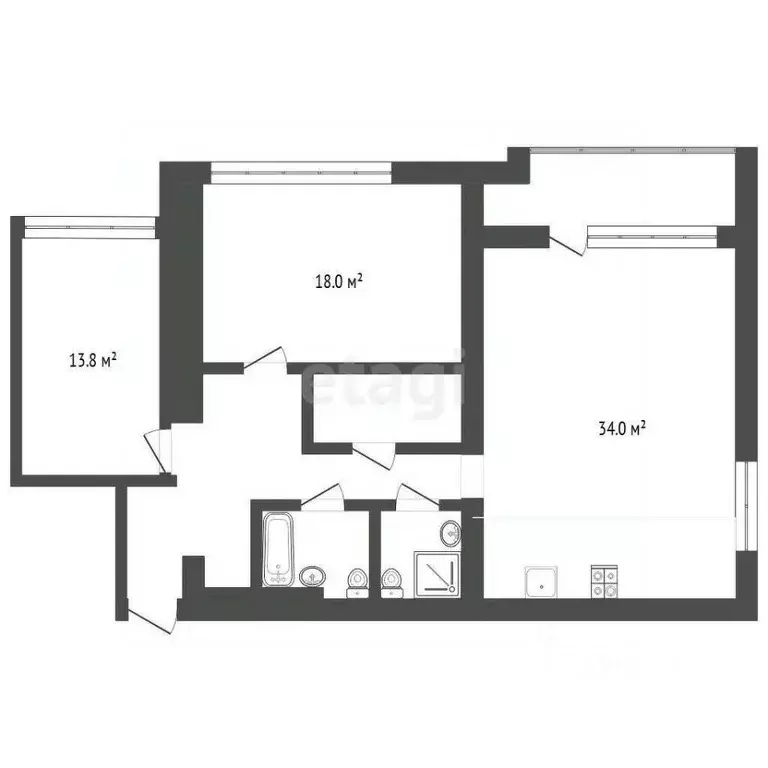 2-к кв. Тюменская область, Тюмень ул. Кузнецова, 6 (97.9 м) - Фото 1