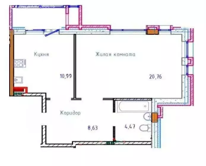 1-комнатная квартира: Пермь, Ленская улица, 40А (45.1 м) - Фото 0