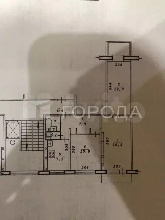 3-к. квартира, 59,3 м, 7/9 эт. - Фото 0