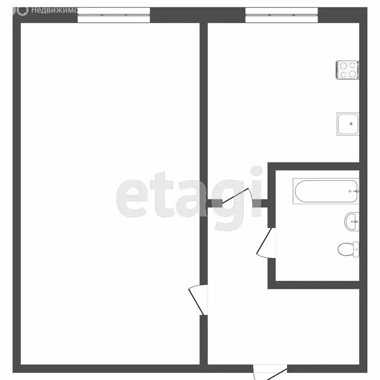 1-комнатная квартира: Тюмень, улица Червишевский Тракт, 60 (31.6 м) - Фото 1
