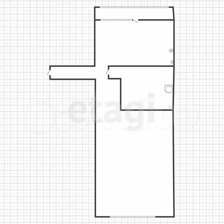 1-к. квартира, 27 м, 3/3 эт. - Фото 0