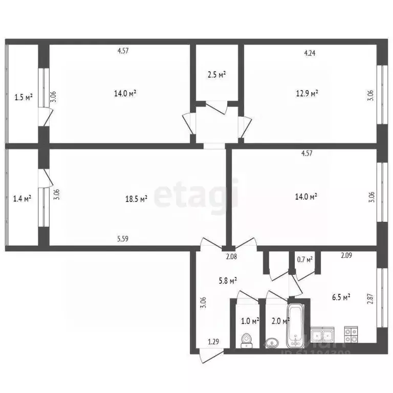 4-к кв. Мордовия, Саранск ул. Сущинского, 11Б (78.0 м) - Фото 0