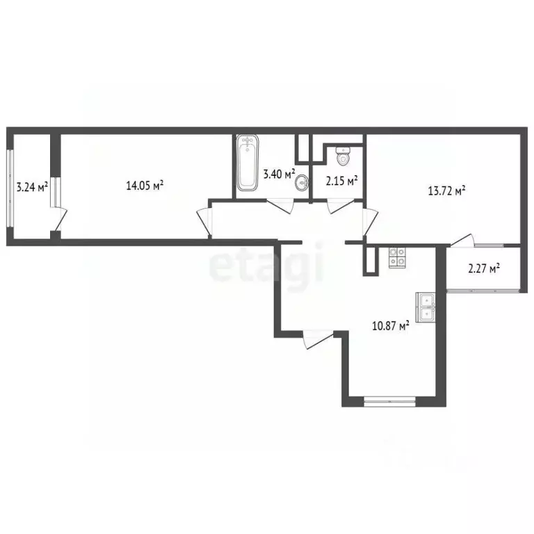 2-к кв. Санкт-Петербург Прилукская ул., 28к2 (55.0 м) - Фото 2