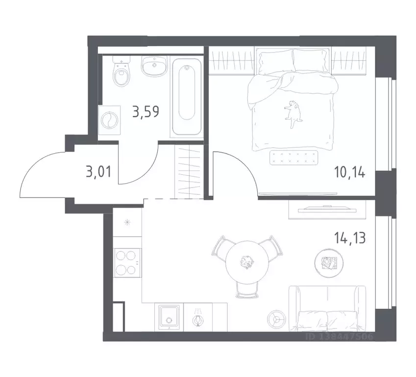 1-к кв. Московская область, Химки городской округ, д. Юрлово Пятницкие ... - Фото 1