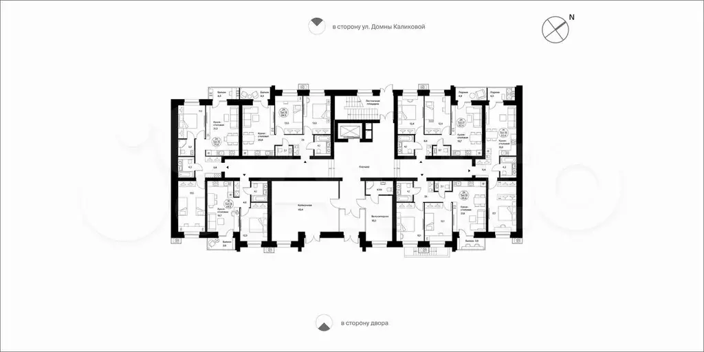 2-к. квартира, 65,4 м, 1/9 эт. - Фото 1