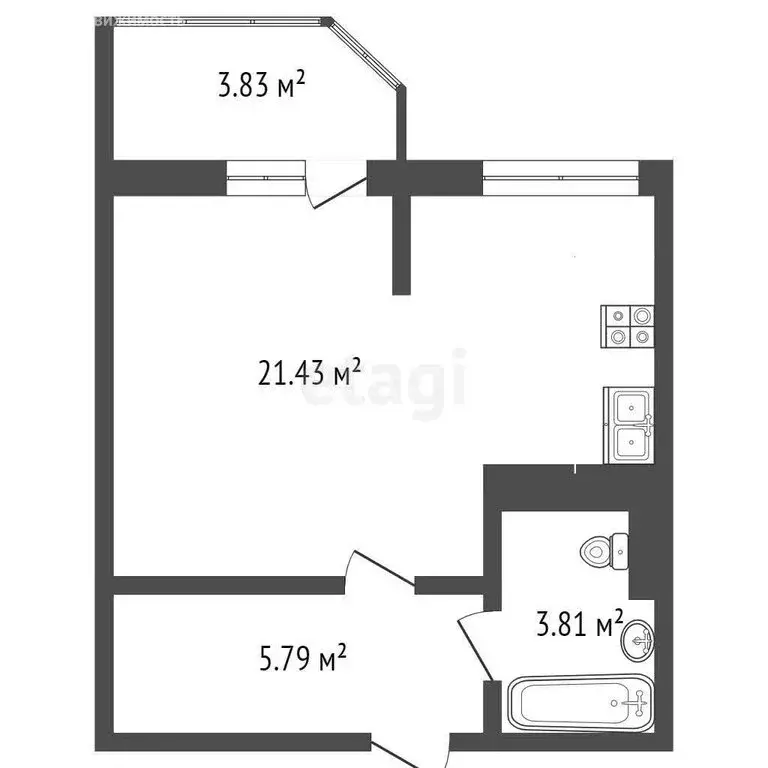 Квартира-студия: Череповец, улица Наседкина, 27А (32.2 м) - Фото 0