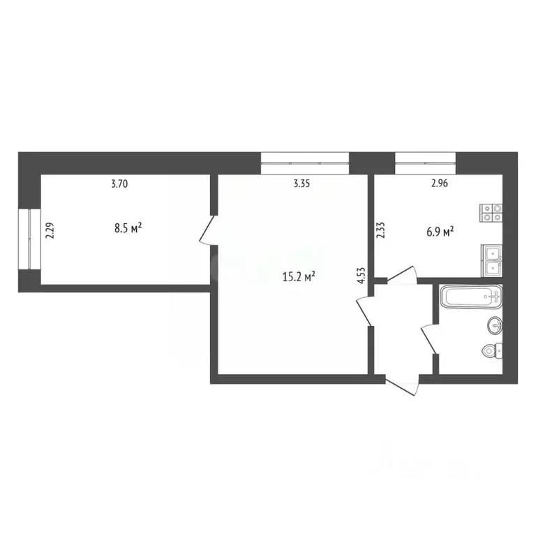 2-к кв. Вологодская область, Вологда ул. Ловенецкого, 8А (36.3 м) - Фото 2
