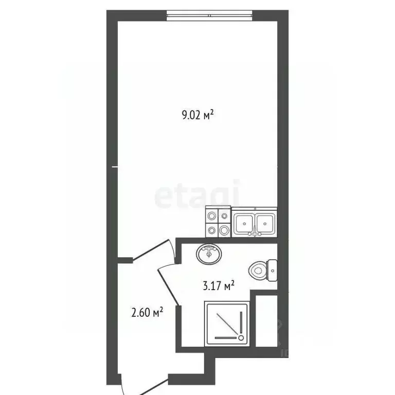 Студия Санкт-Петербург просп. Крузенштерна, 4 (20.4 м) - Фото 2