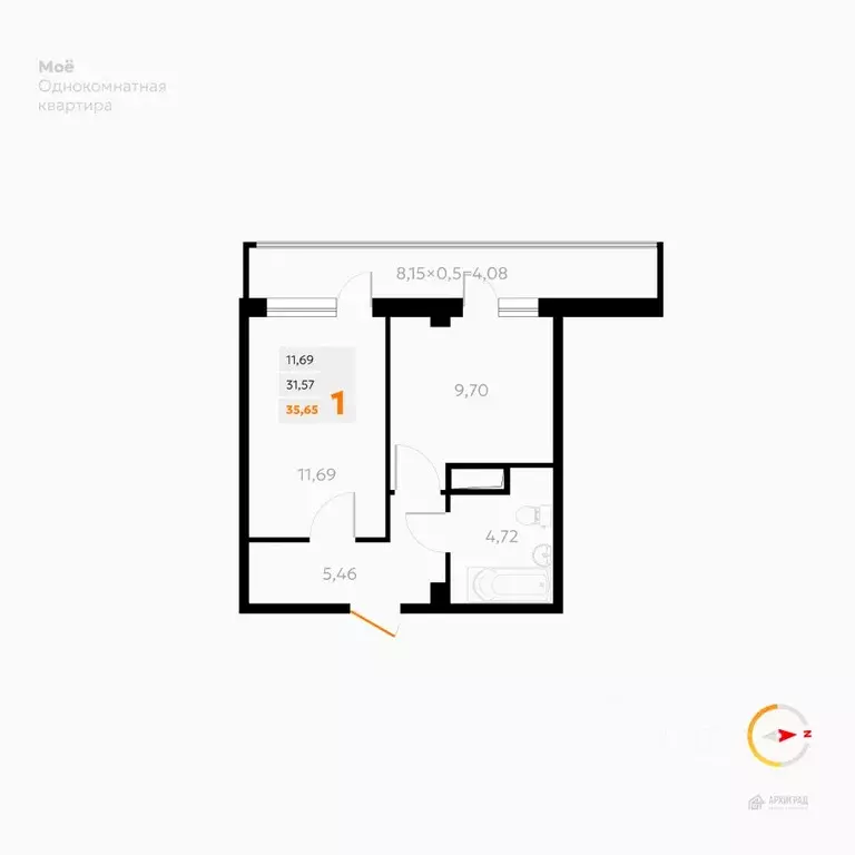 1-к кв. Адыгея, Тахтамукайский район, Яблоновский пгт Первомайская ... - Фото 1