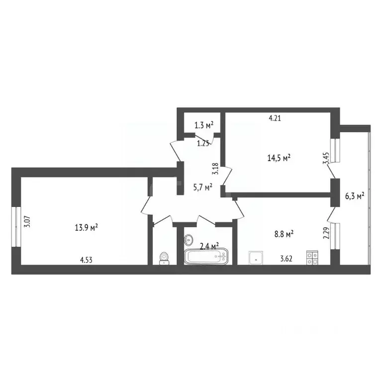 2-к кв. Крым, Сакский район, с. Фрунзе пер. Восточный (47.6 м) - Фото 1