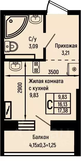 Студия Краснодарский край, Туапсинский муниципальный округ, с. Небуг ... - Фото 0