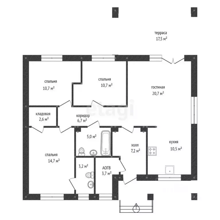 Дом в Башкортостан, Уфа городской округ, с. Нагаево ул. Заречная, 5 ... - Фото 1