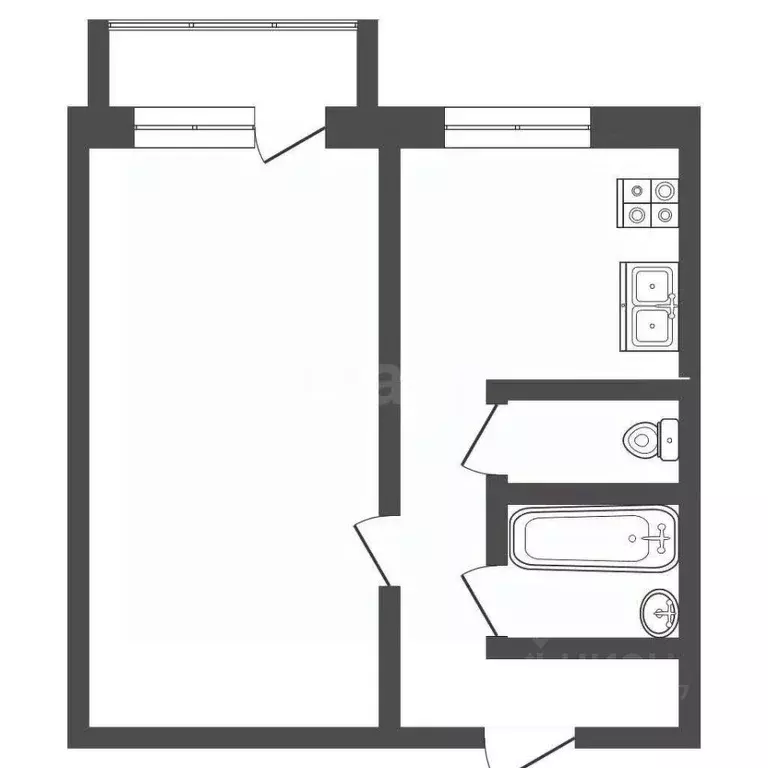 1-к кв. Воронежская область, Борисоглебск ул. Чкалова, 14 (30.4 м) - Фото 1