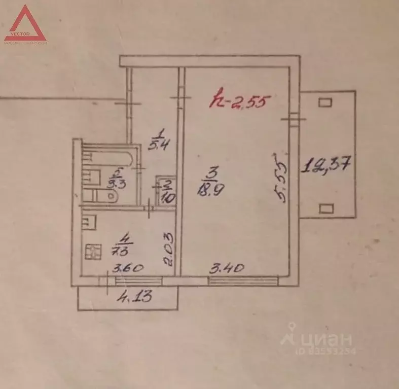 2-к кв. Севастополь ул. Хрусталева, 139 (48.27 м) - Фото 1