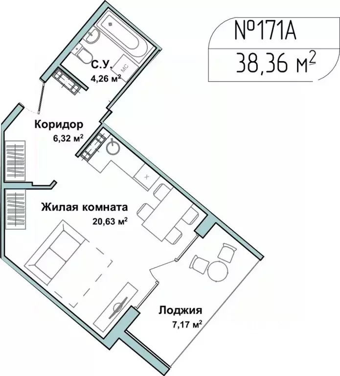 Студия Севастополь ул. Летчиков, 10 (38.9 м) - Фото 0