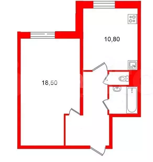 1-комнатная квартира: Ленинградская область, Всеволожск, Колтушское ... - Фото 0