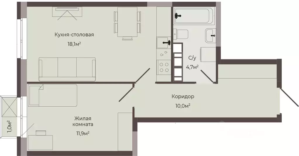 1-к кв. Нижегородская область, Нижний Новгород Соцгород жилрайон, 1-й ... - Фото 0
