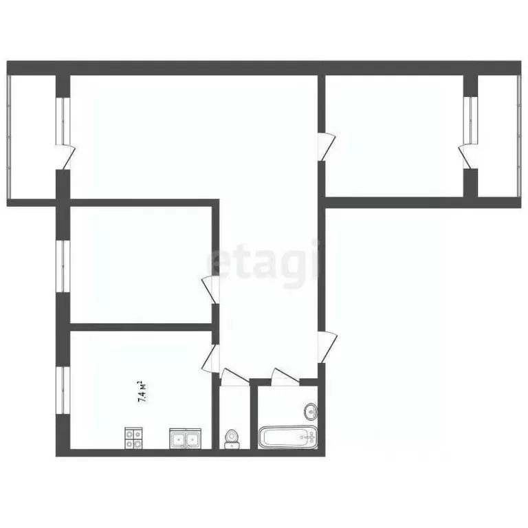 3-к кв. Московская область, Воскресенск Новлянский мкр, ул. ... - Фото 1