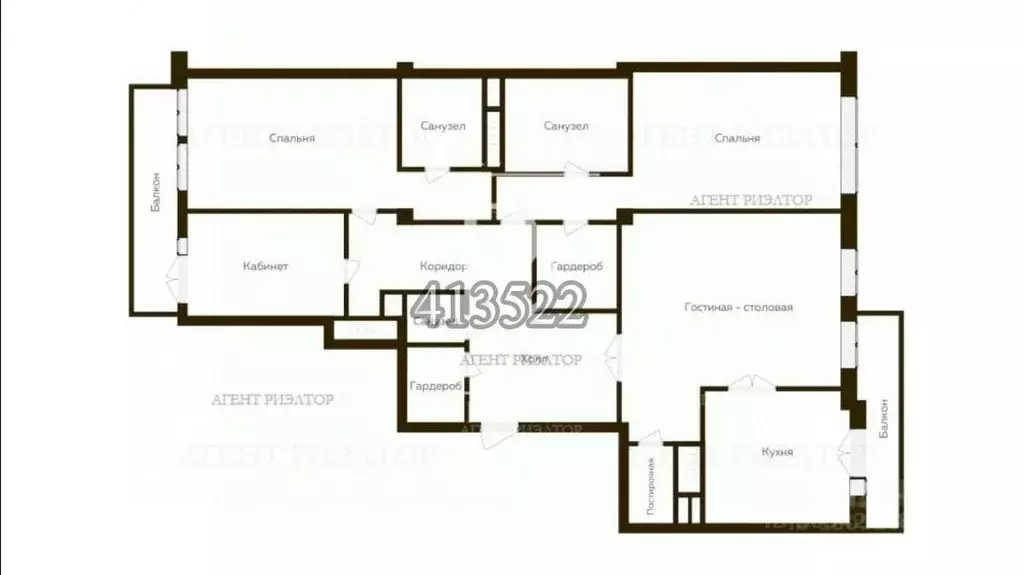 4-к кв. Москва ул. Ефремова, 19к4 (223.3 м) - Фото 1