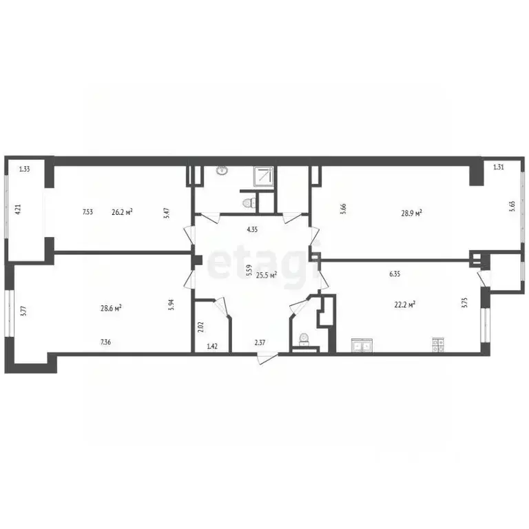 3-к кв. Белгородская область, Белгород Академическая ул., 23а (145.0 ... - Фото 2