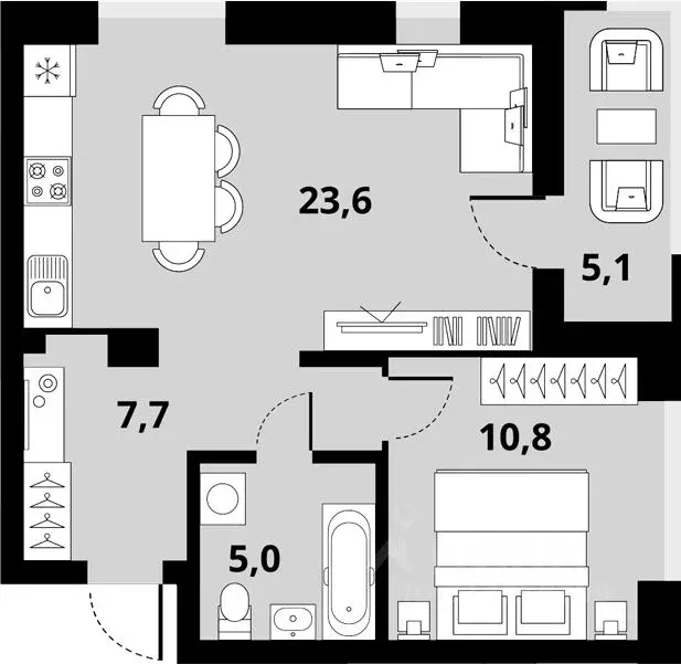 2-к кв. Новосибирская область, Новосибирск Тайгинская ул., с3 (47.1 м) - Фото 0