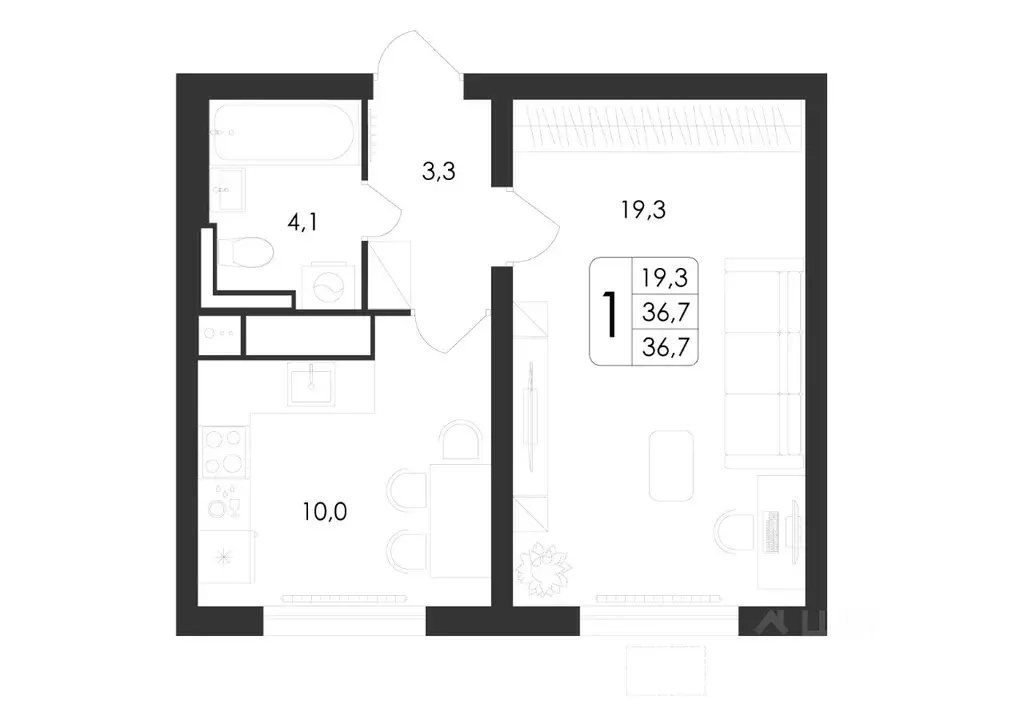 1-к кв. Воронежская область, Воронеж ул. Загоровского, 5/4 (36.7 м) - Фото 0