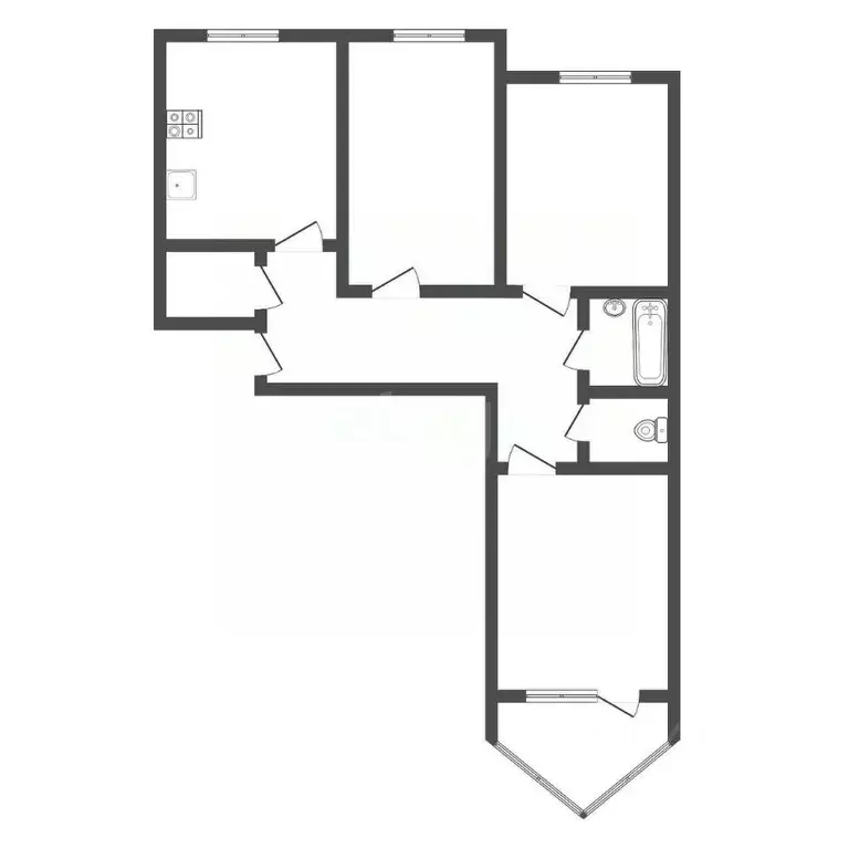 3-к кв. Тульская область, Тула ул. Луначарского, 61 (64.0 м) - Фото 0