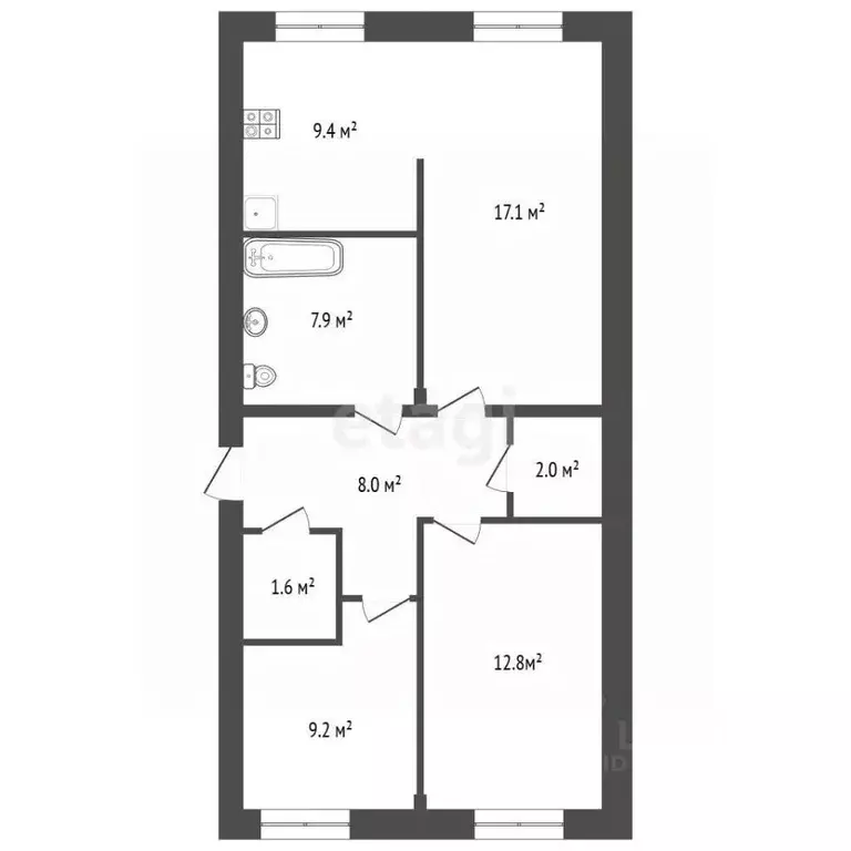 3-к кв. Забайкальский край, Чита Инструментальная ул., 4 (68.0 м) - Фото 2