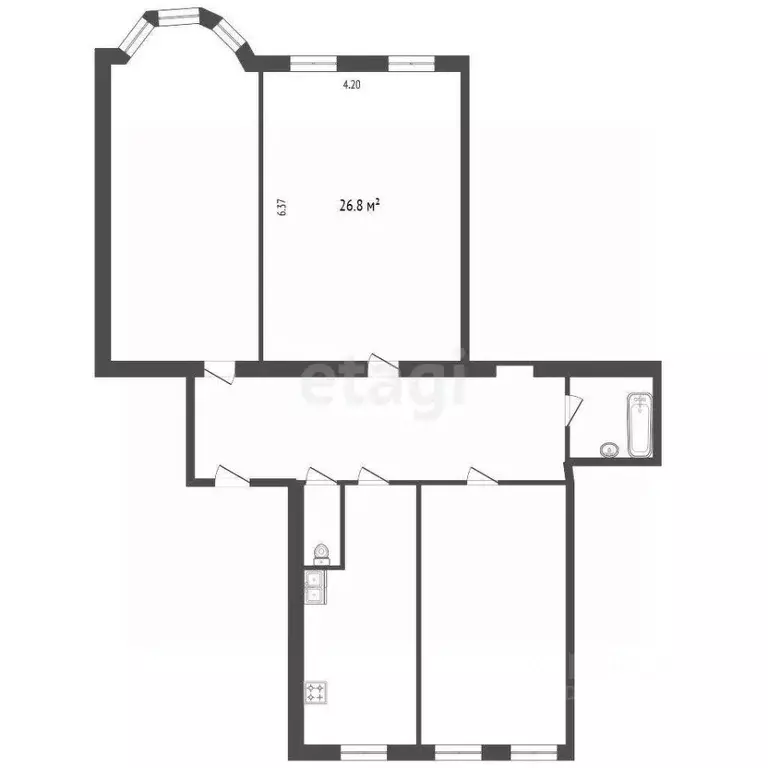 Комната Санкт-Петербург 8-я Васильевского острова линия, 75 (26.8 м) - Фото 2