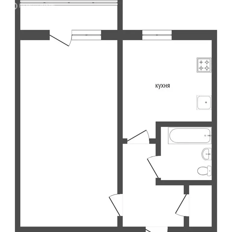 1-комнатная квартира: Омск, микрорайон Городок Нефтяников, улица ... - Фото 1