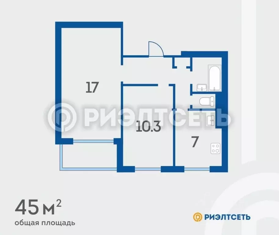 2-к кв. Мурманская область, Мурманск ул. Героев Рыбачьего, 26 (46.4 м) - Фото 0