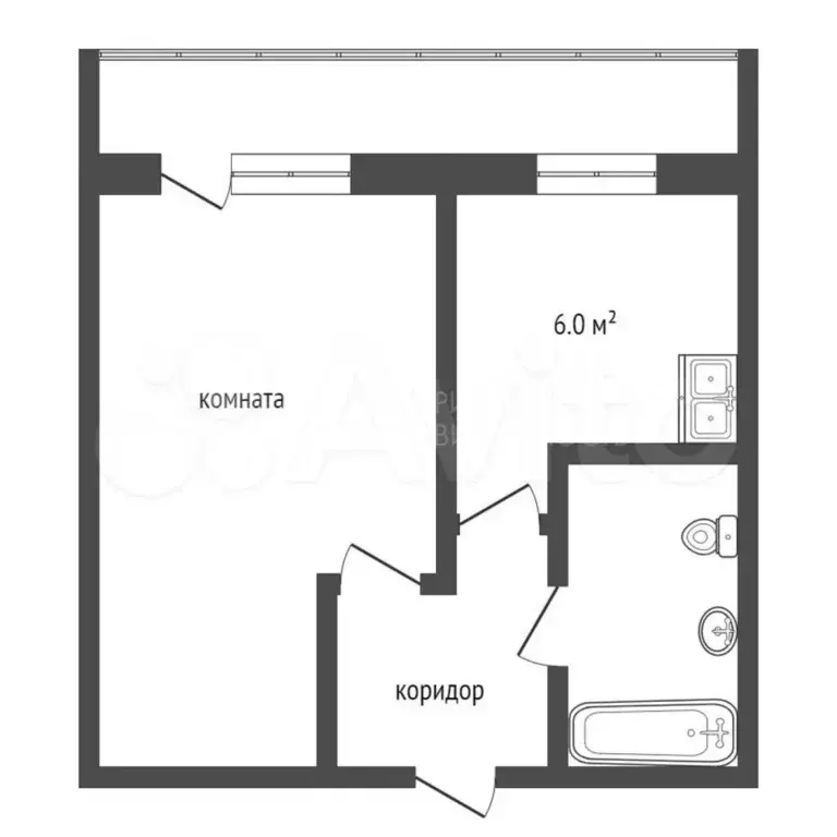1-к. квартира, 30,8 м, 7/8 эт. - Фото 0