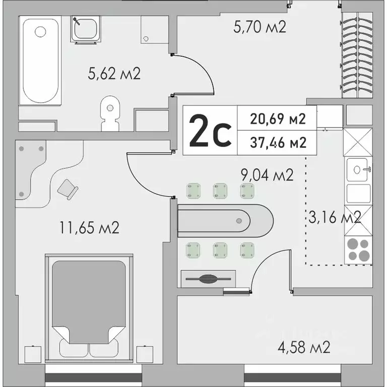 1-к кв. Оренбургская область, Оренбург ул. Яицкая, 11 (37.46 м) - Фото 1