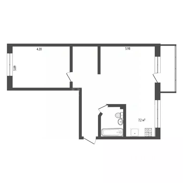 2-к кв. Тюменская область, Тюмень Метелева мкр, ул. Метелевская, 4 ... - Фото 2