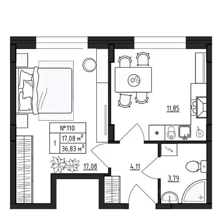 1-к кв. Ленинградская область, Гатчинский муниципальный округ, д. ... - Фото 1