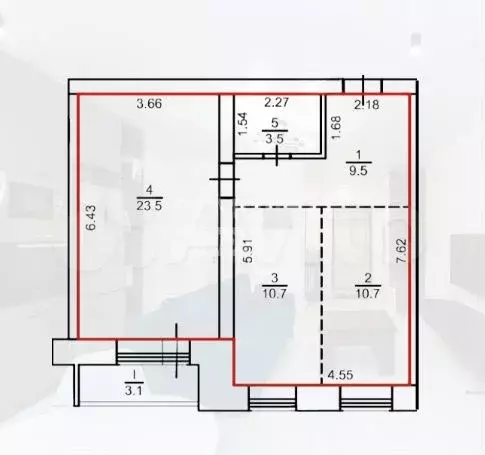 2-к. квартира, 57,9 м, 2/4 эт. - Фото 0