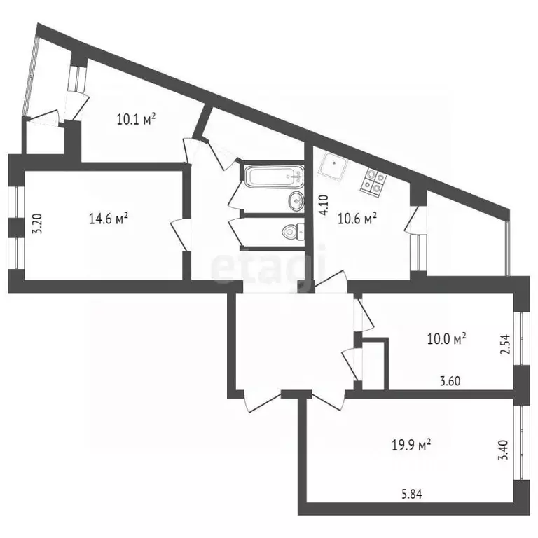 4-к кв. Ярославская область, Углич Мирный мкр, 25 (87.6 м) - Фото 1