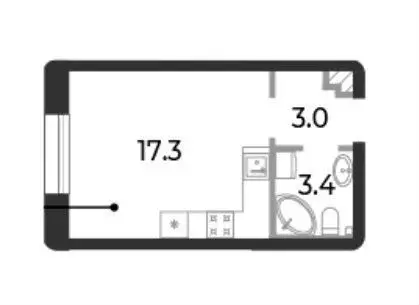 1-к кв. Санкт-Петербург Петровский просп., 9к2 (23.0 м) - Фото 0