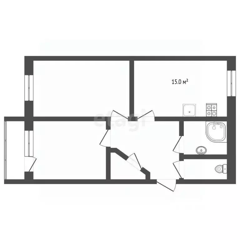 2-к кв. Кемеровская область, Кемерово Строительная ул., 8А (59.8 м) - Фото 1