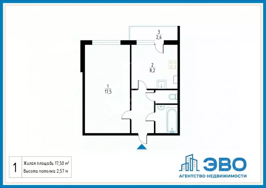 1-к кв. Санкт-Петербург просп. Энтузиастов, 45К2 (33.0 м) - Фото 1