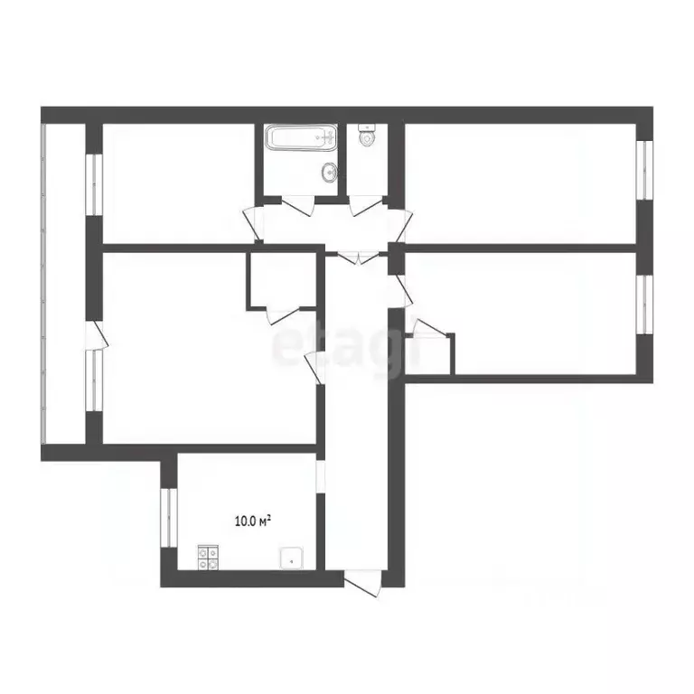 4-к кв. Тюменская область, Тюмень ул. Щербакова, 112 (71.1 м) - Фото 1