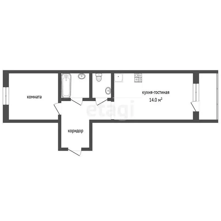 2-комнатная квартира: Абакан, улица Некрасова, 41 (48.1 м) - Фото 1