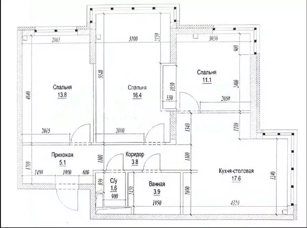 3-к кв. Кемеровская область, Кемерово Октябрьский просп., 30Б (76.0 м) - Фото 1