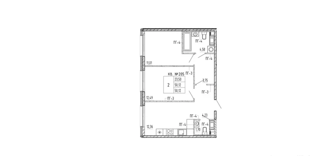 Продаётся 2-к квартира, 50.12 м - Фото 1